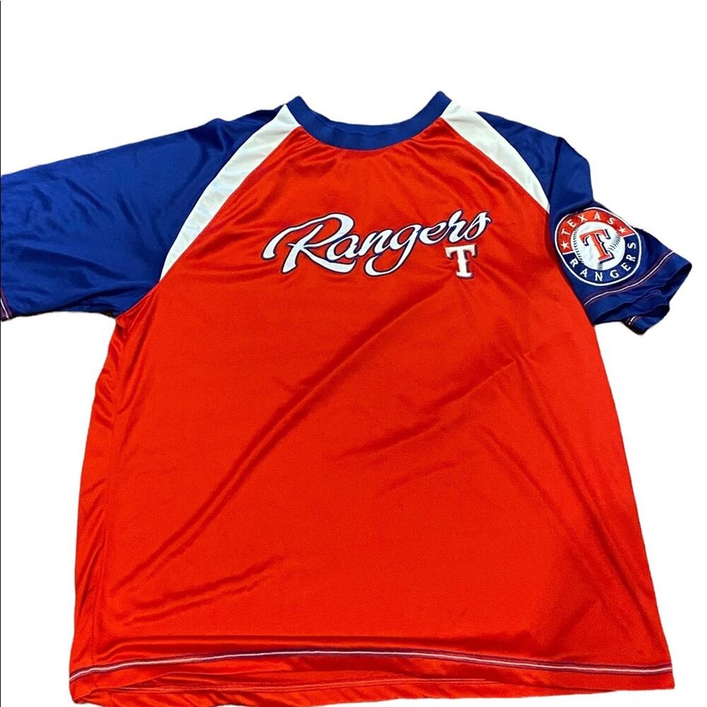 Texas Rangers Mens XL Red, White and Blue MLB Jersey